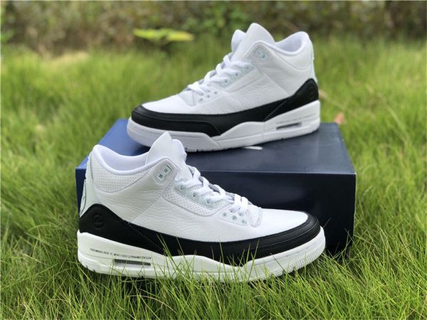 2020 new authentic air fragment design 3 sp white black men basketball shoes sports sneakers with original box da3595-100